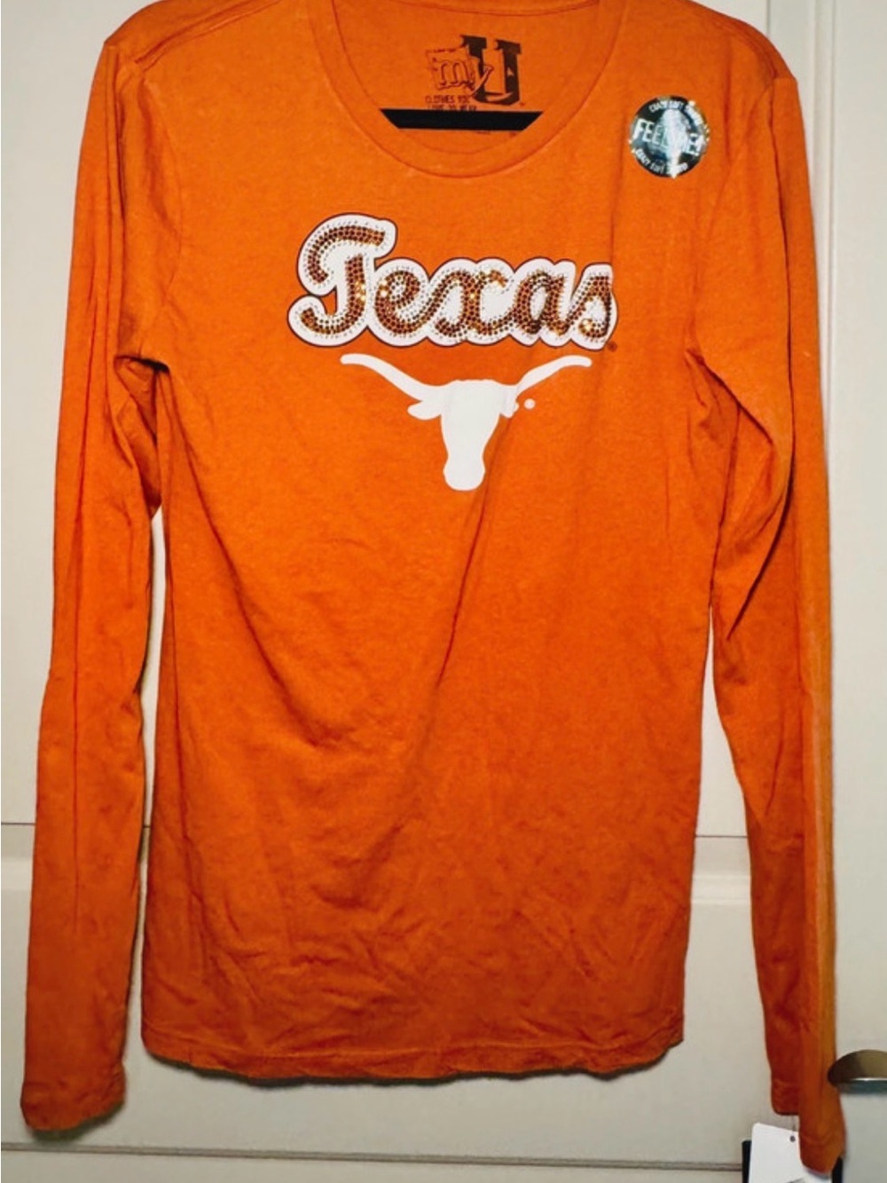 Texas Longhorns Orange Long-Sleeve Tee NWT Size XL Bling